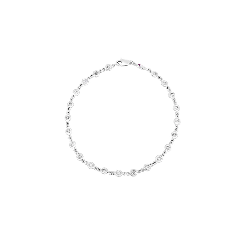 Women's titanium bangles-Roberto Coin Diamonds by the Inch Continuous Diamond Station Bracelet