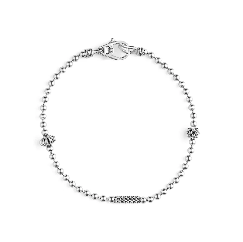 Women's casual bangles-LAGOS Caviar Icon Silver Beaded Bracelet