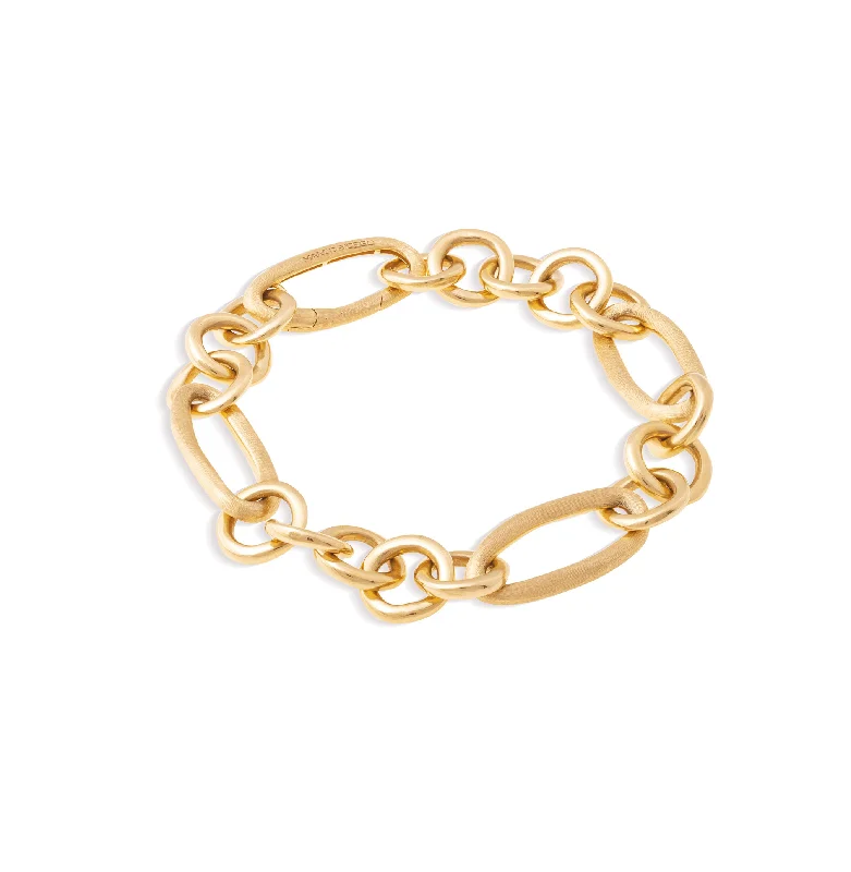 Women's statement bangles-Marco Bicego Jaipur Yellow Gold Mixed Link Bracelet