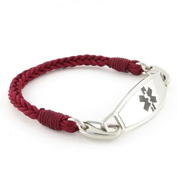 Women's fashion bangles-Cabernet Braided Medical ID Bracelet