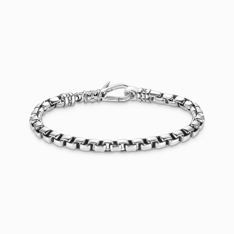 Women's everyday bangles-Sterling Silver Box Chain Bracelet A2198-637-21