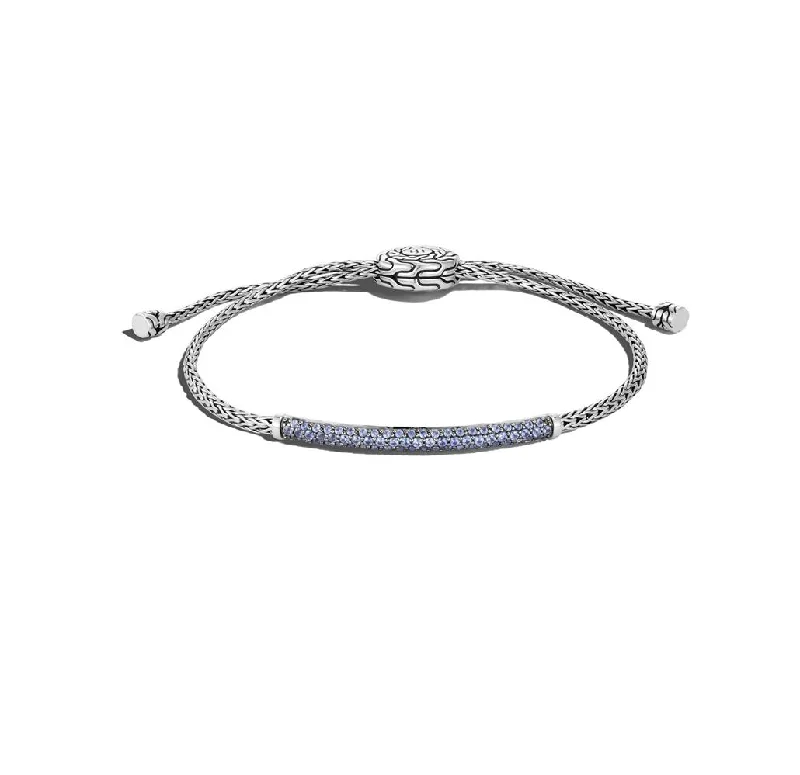 Women's graduation bangles-John Hardy Mini Pull Through Bracelet with Blue Topaz