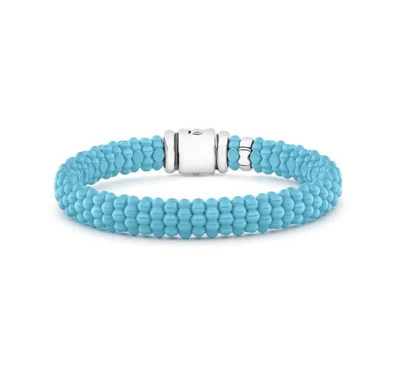 Women's statement bangles-LAGOS Blue Caviar Ceramic Beaded Bracelet in Blue