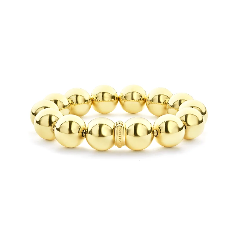 Women's alloy bangles-LAGOS Caviar Gold 18K Gold Bead Bracelet