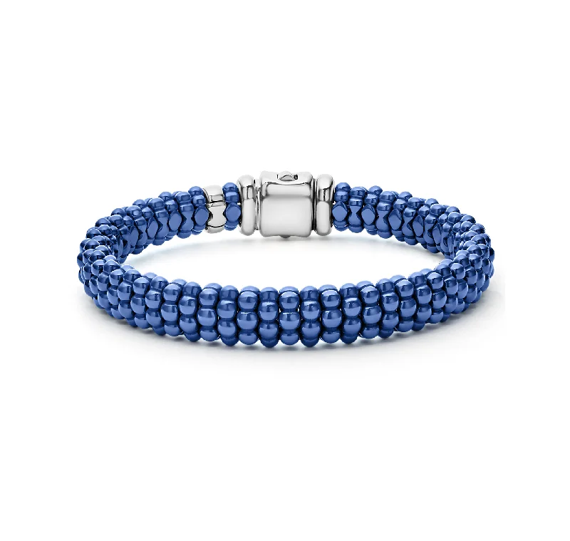 Women's leather bracelets-LAGOS Blue Caviar Ultramarine Ceramic Beaded Bracelet