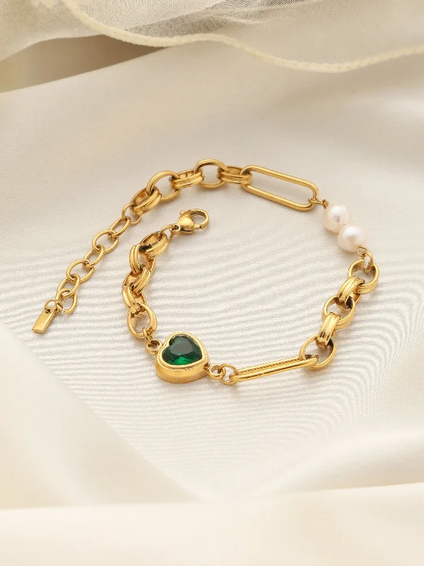 Women's wedding bangles-Love Dale Emerald Bracelet