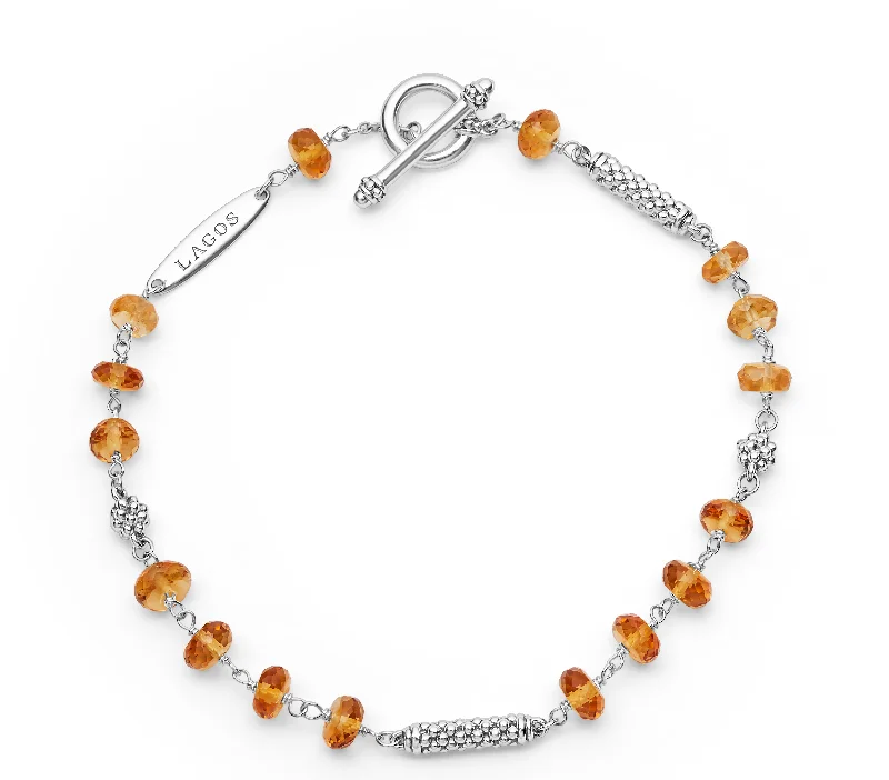 Women's Buddha bangles-LAGOS Caviar Icon Citrine Beaded Bracelet