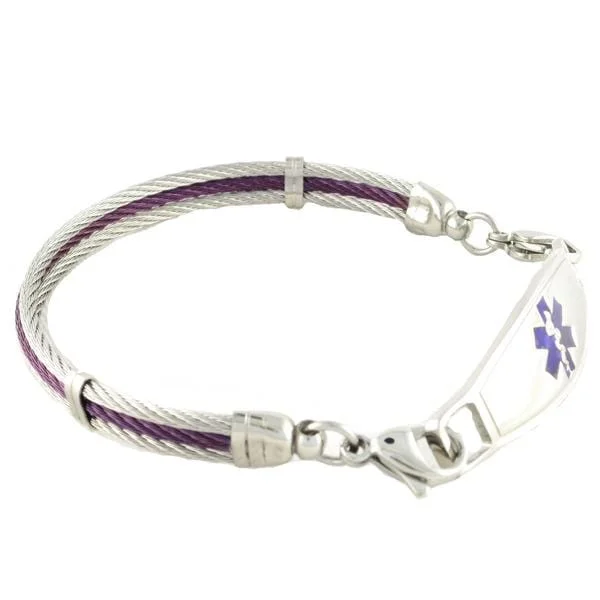 Women's graduation bangles-Purple Millennium Medical ID Bracelets