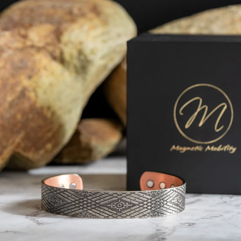 Women's custom design bangles-Silver Hawthorn Copper Bracelet