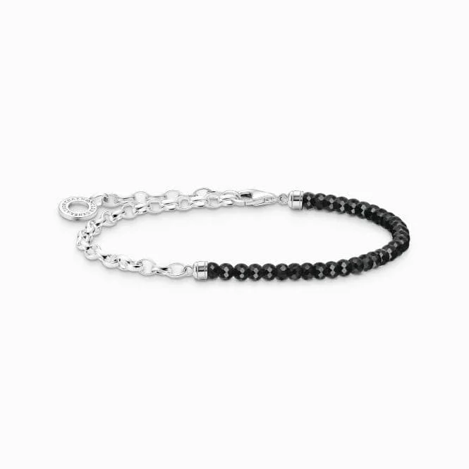 Women's holiday bangles-Charm Club Black Pearls Bracelet A2100-130-11