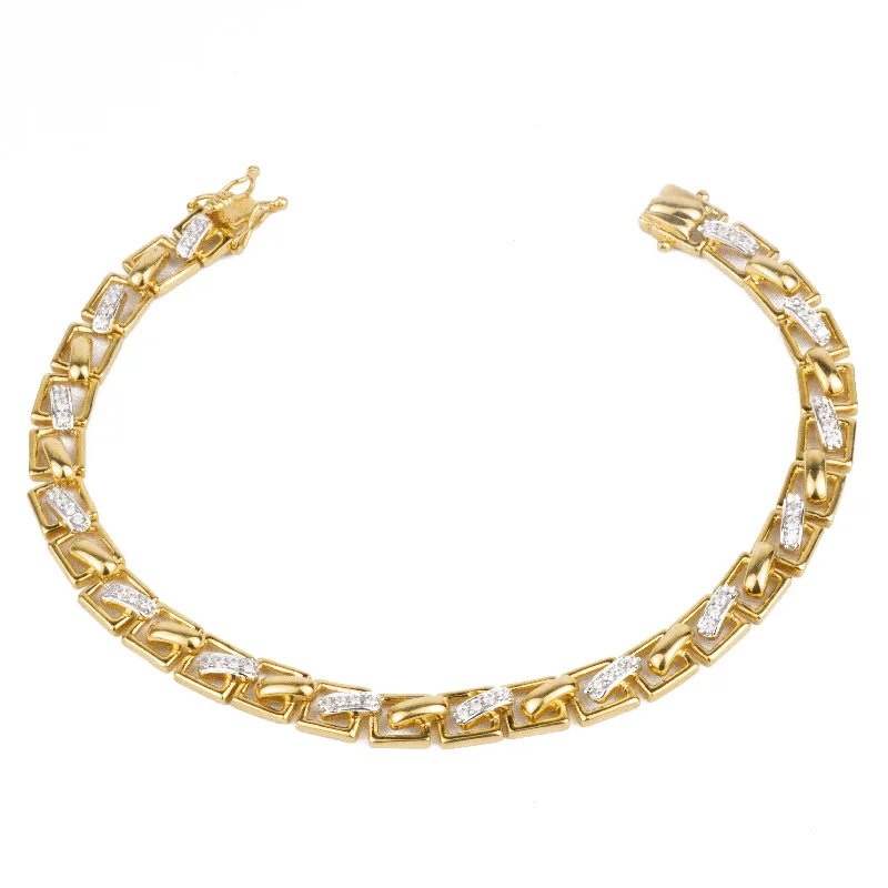 Women's fingerprint bangles-22ct Gold Bracelet with Cubic Zirconia Stones (20.52g) LBR-3983