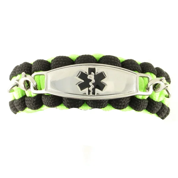 Women's eco-friendly bangles-Emergency Paracord Bracelet with Whistle Glow-n-Dark