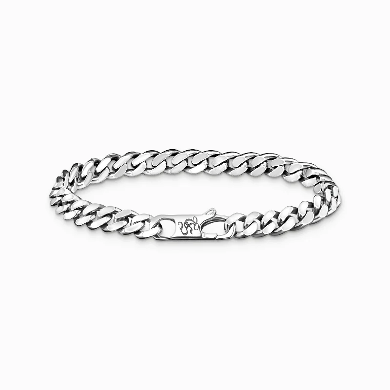 Women's mother-daughter bangles-Sterling Silver Armoured Bracelet A2200-637-21