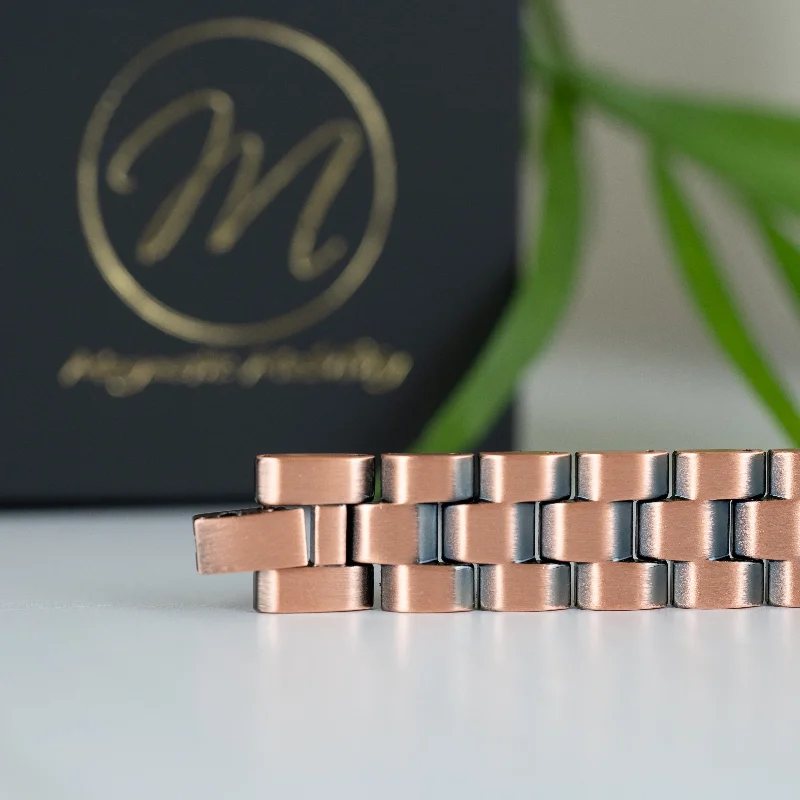 Women's handmade artisan bangles-Columbine Copper Magnetic Double Strength Bracelet