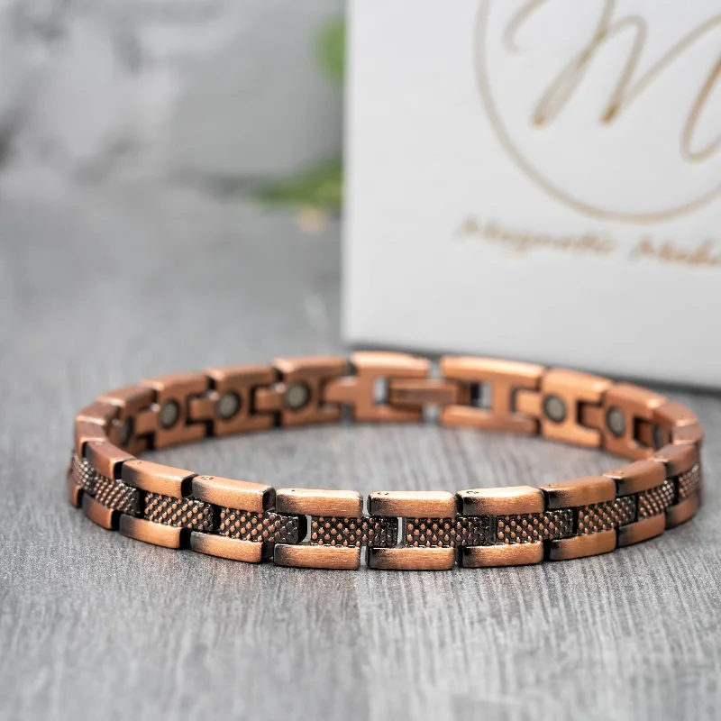 Women's leather bracelets-Lunaria Copper Bracelet