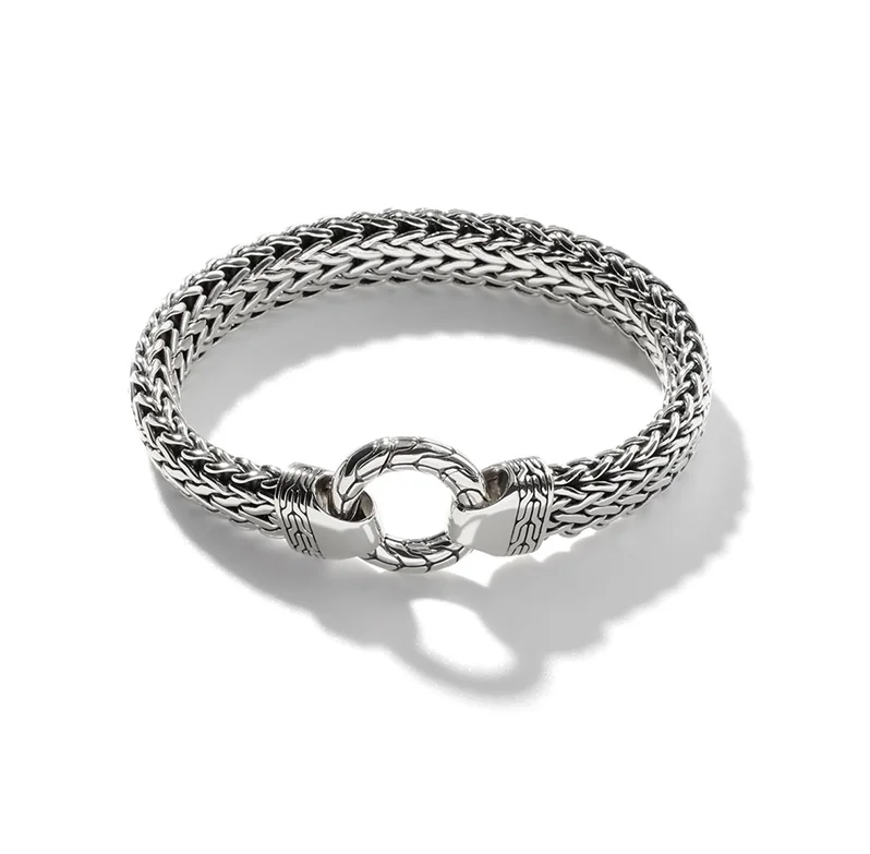 Women's pearl bangles-John Hardy Classic Chain Large Flat Chain Bracelet