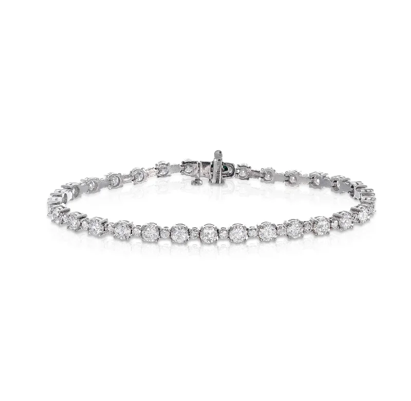 Women's sustainable bangles-Sabel Collection White Gold Small and Large Diamond Bracelet