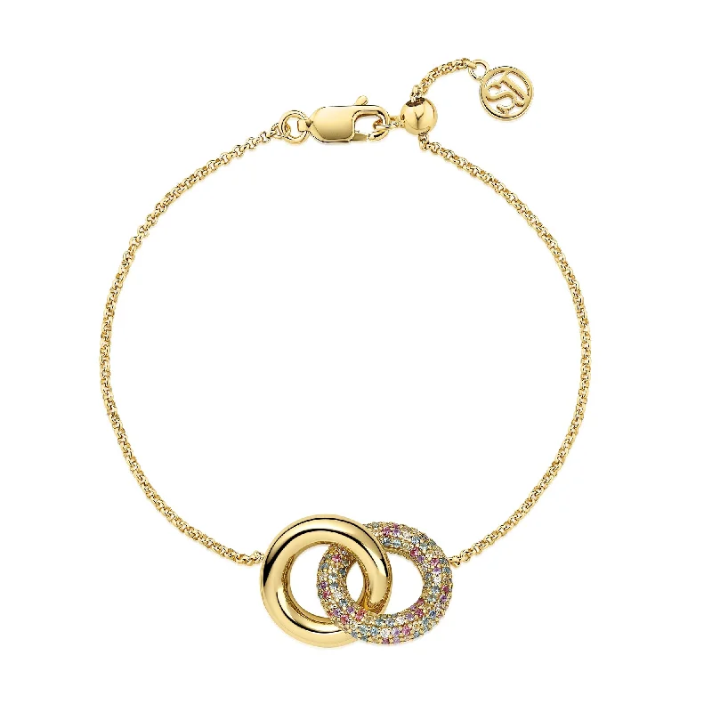 Women's seasonal bangles-Gold Plated Carrara Bracelet SJ-B2477-XCZ-YG