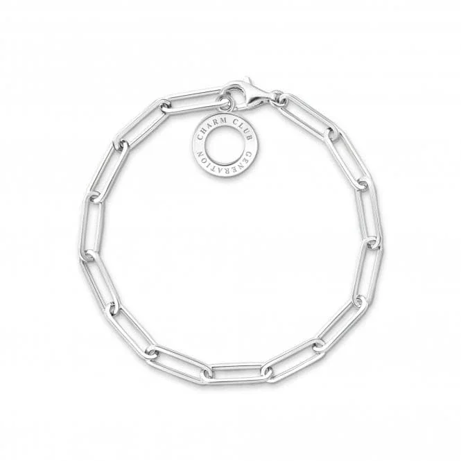 Women's sizeable bangles-Thomas Sabo Silver Large Link Charm Bracelet X0259-001-21