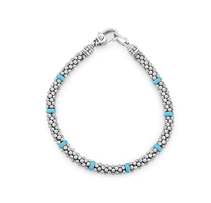 Women's crystal bangles-LAGOS Blue Caviar Eight Ceramic Station Beaded Bracelet