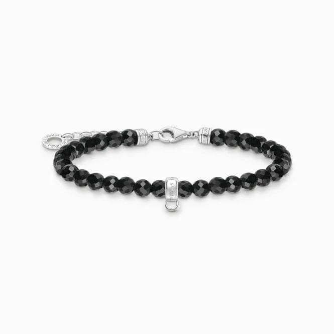 Women's sustainable bangles-Charm Club Black Pearls Bracelet A2097-130-11