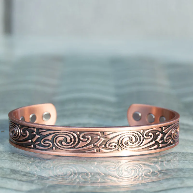 Women's spiritual bangles-Feverfew Copper Bracelet