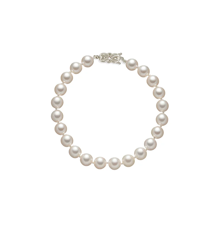 Women's leather bracelets-Sabel Collection 14K White Gold Pearl Bracelet