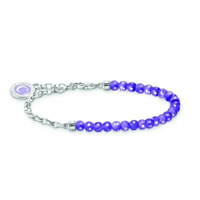 Women's luxury brand bangles-Charmista Violet Sterling Silver Enamel Bracelet A2130-007-13