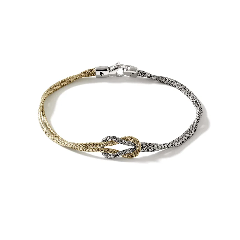 Women's holiday bangles-John Hardy Classic Chain Yellow Gold & Sterling Silver Double Row Bracelet, 1.8mm