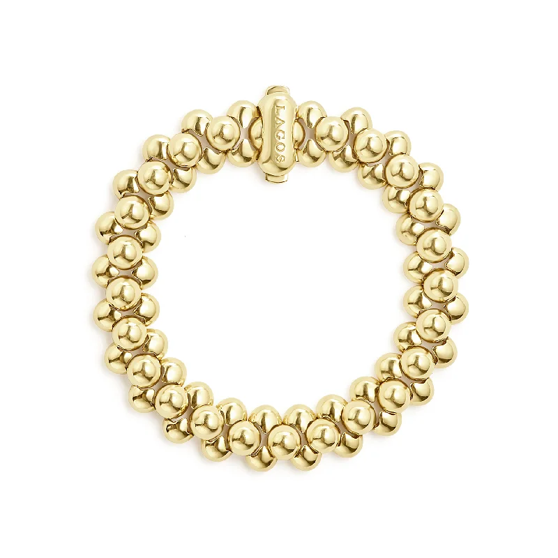 Designer women's bangles-LAGOS Caviar Gold 18K Gold Bead Bracelet