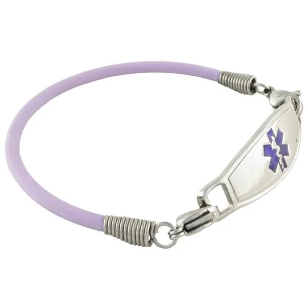 Women's sun bangles-Purple Rubber Medical Alert Bracelet