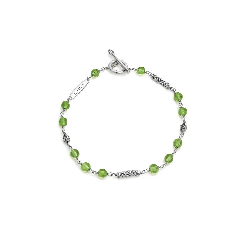 Women's party bangles-LAGOS Caviar Icon Peridot Beaded Bracelet