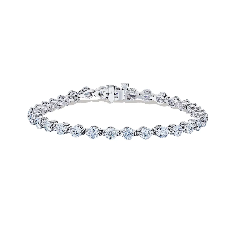 Women's adjustable bangles-Sabel Collection White Gold Diamond Tennis Bracelet