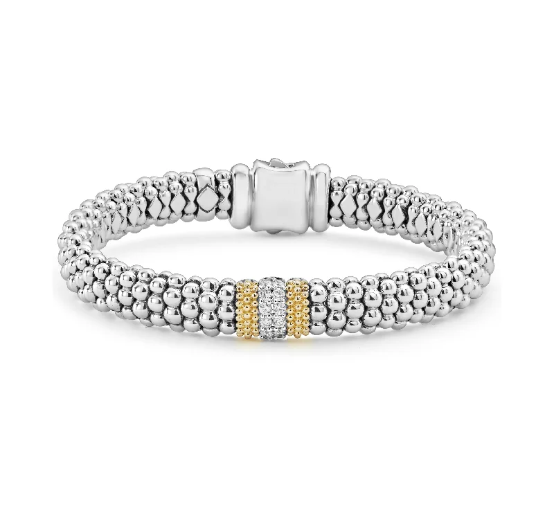 Women's DNA bangles-LAGOS Caviar Lux 9mm Single Station Diamond Bracelet