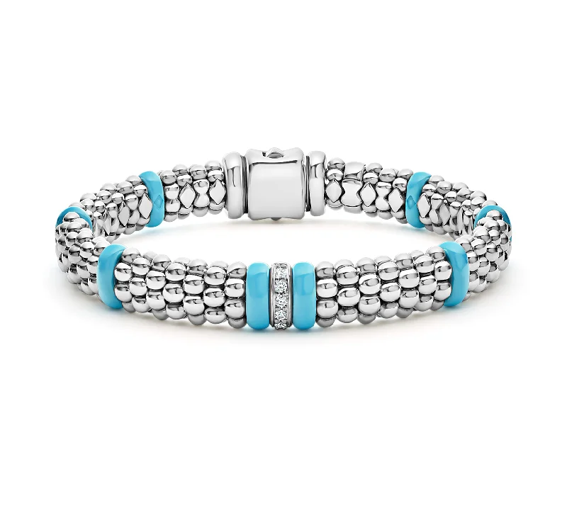 Affordable women's bangles-LAGOS Blue Caviar Single Station Diamond Caviar Bracelet