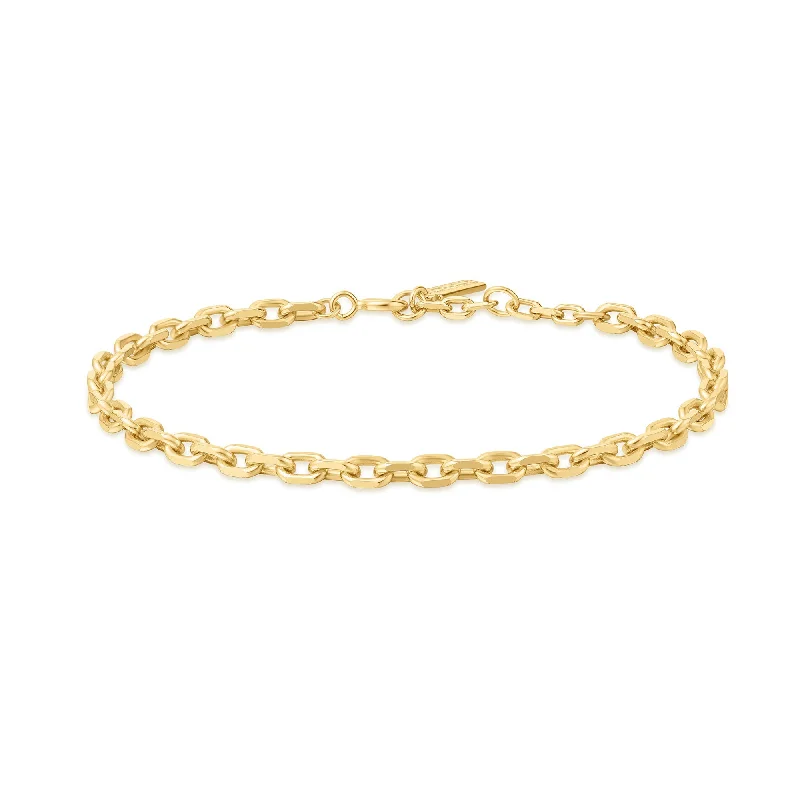 Women's travel bangles-Gold Medium Chain Bracelet B062-03G